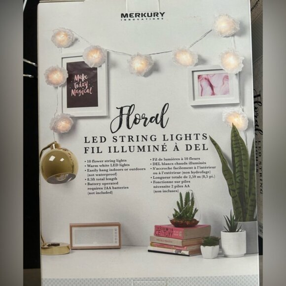 2 Packs of White Floral String Lights NIB - Picture 4 of 9